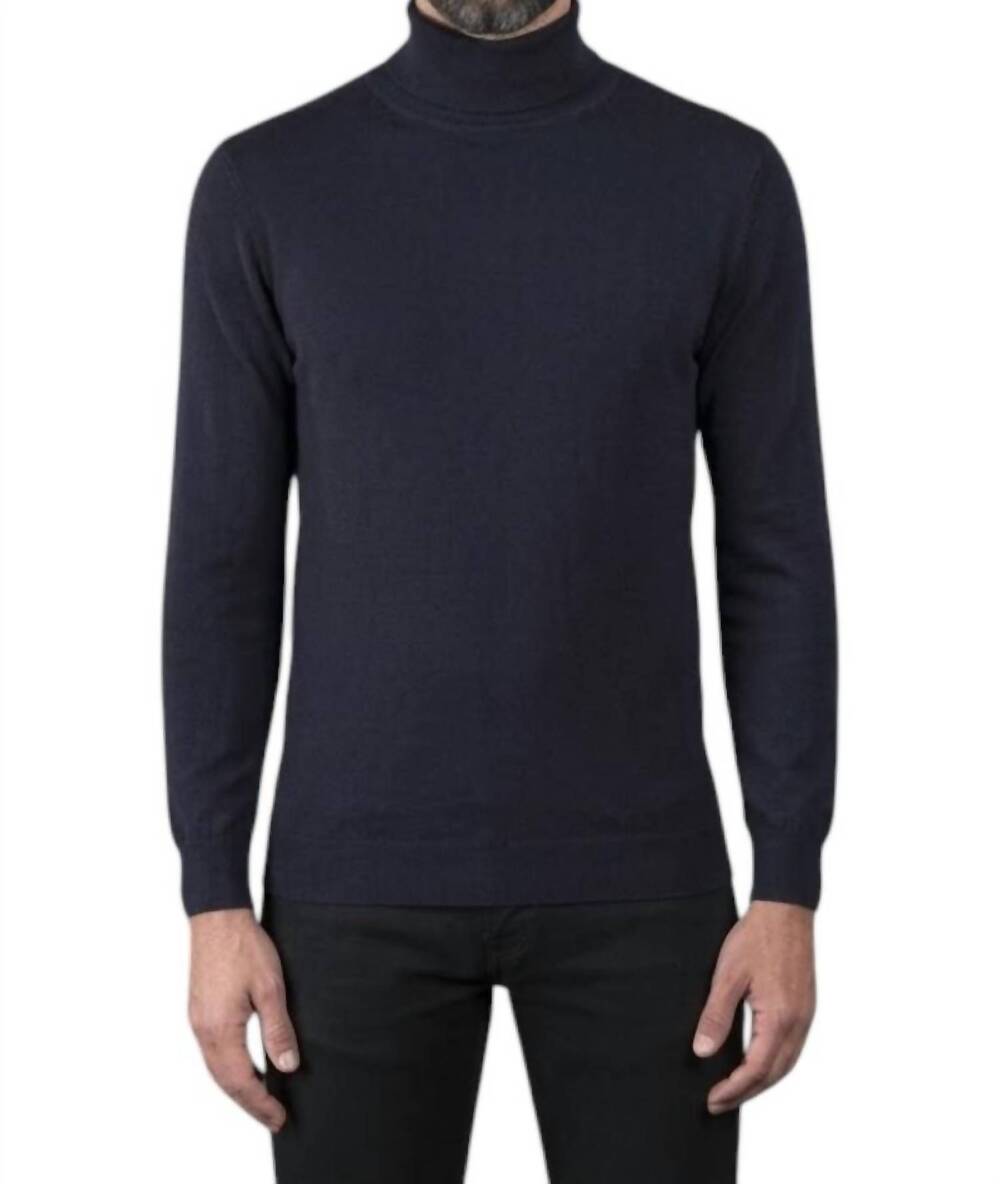 NEW MOORER long sleeve turtleneck sweater in blu